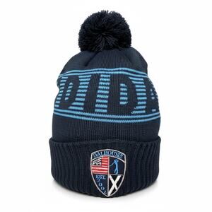 Dalhousie Golf Club Missouri Adidas Golf Pom Pom Winter Crest Blue Striped Hat